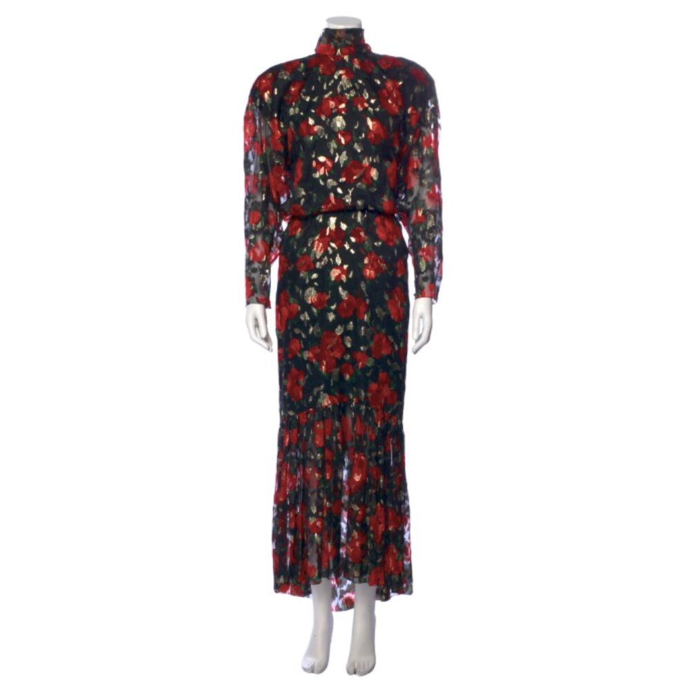 Sonia Rykiel Backless Rose Floral Print Dress